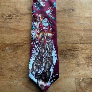 Bergamo 100% Silk Tie Christmas Santa Reindeer